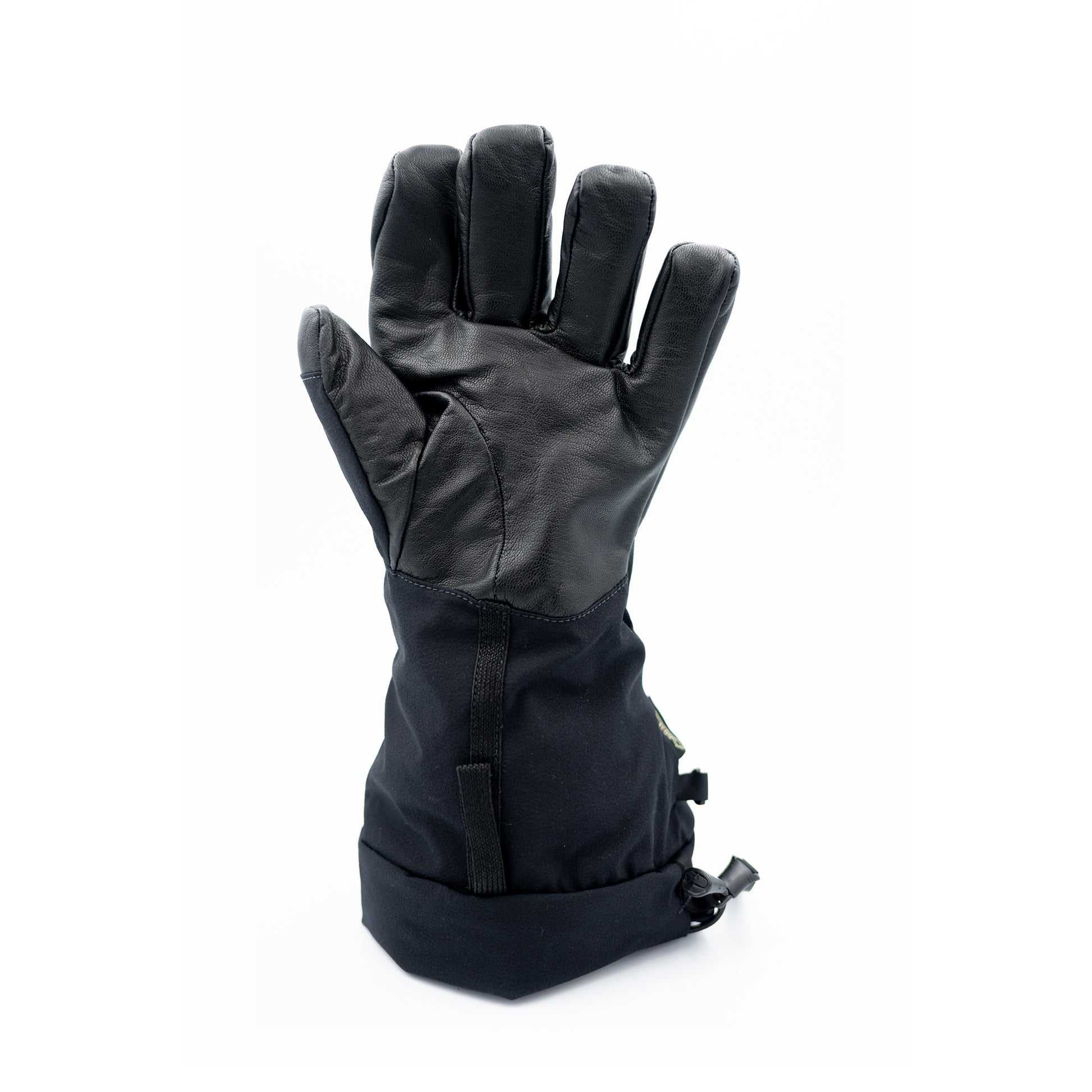 A pair of black Mainers Rangeley Gloves on a white background.